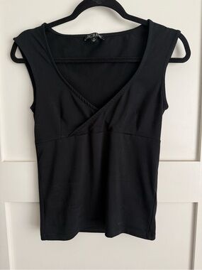 J crew stretch cotton cap sleeve crossover top